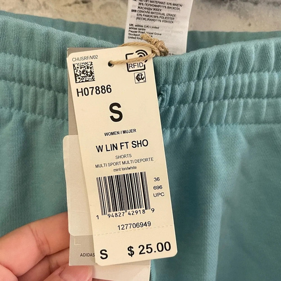 NWT! Women’s Adidas mint athletic lounge shorts Small - Picture 3 of 5